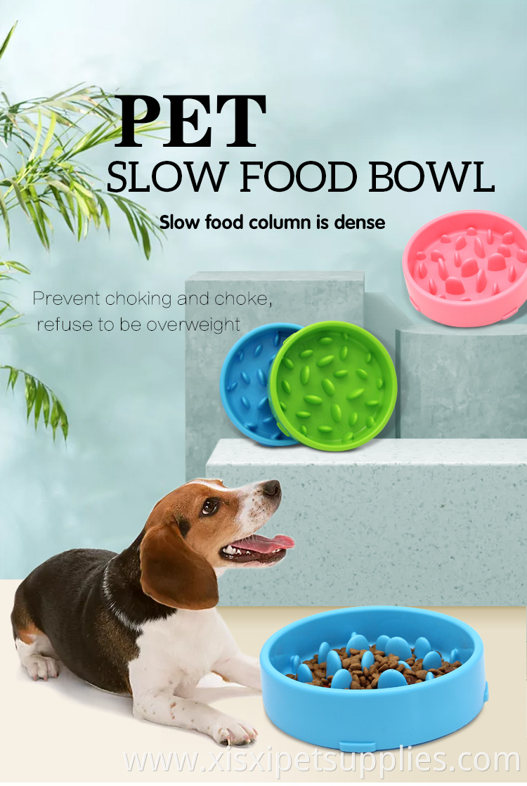 Factory Wholesale LOW MOQ Anti Slip Plastic Slow Feeder Pet Dog Food Bowl